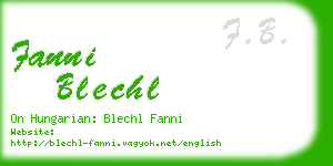 fanni blechl business card